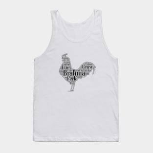 Rooster Word Cloud Original Art Tank Top